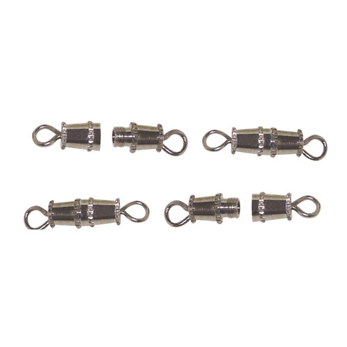 Set de 4 fermoirs � vis argent�s