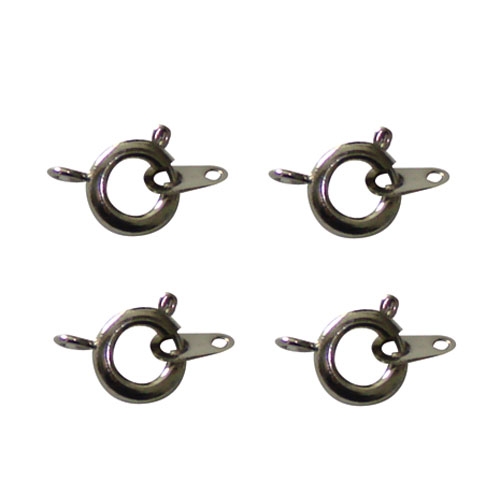 Set de 4 fermoirs � ressort argent�s
