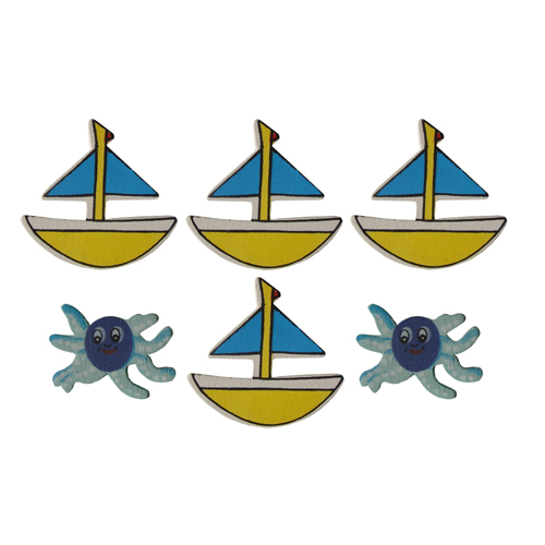Voiliers & Pieuvres en bois d�cor�