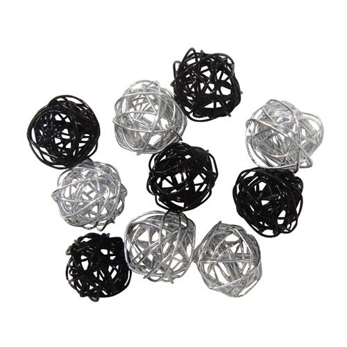 Sph�res d�coratives - Noir & Argent