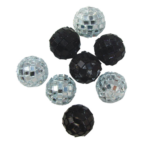 Boules � facettes - Noir & Miroir