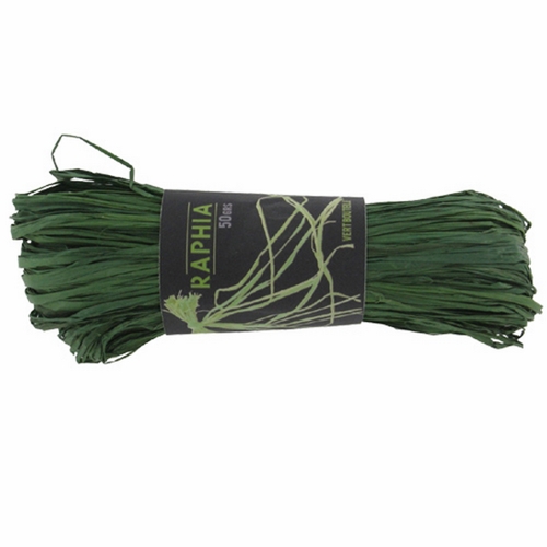 Raphia naturel - Vert bouteille
