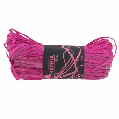 Raphia naturel - Fuchsia