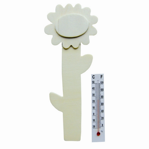 Fleur en bois avec thermom�tre